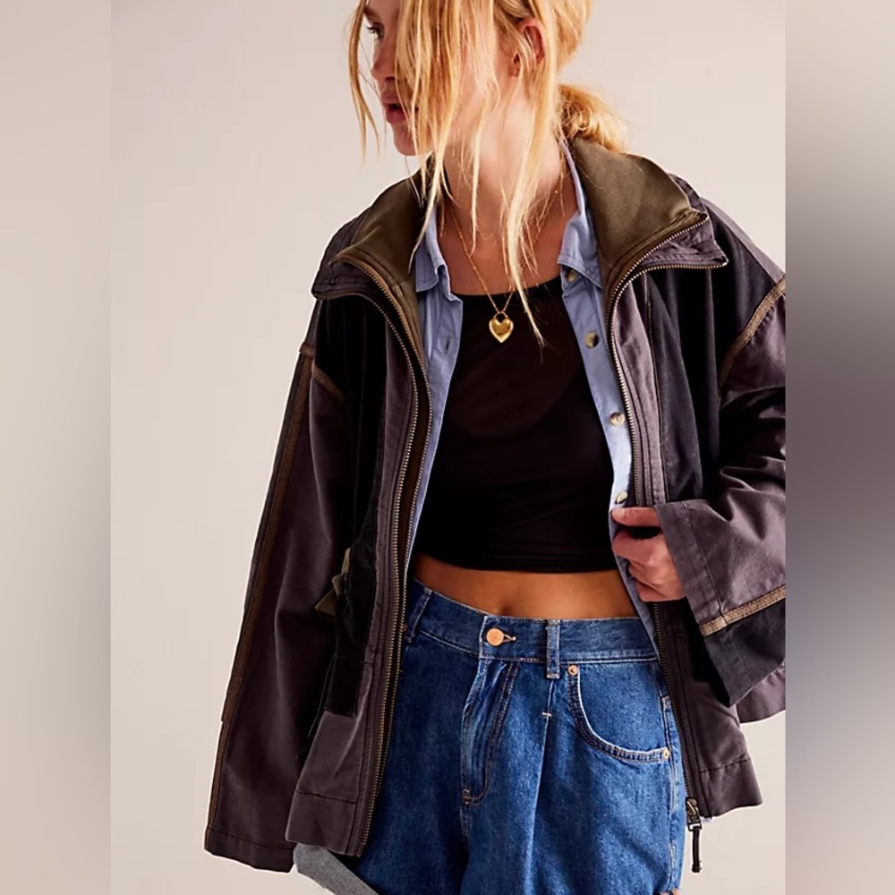 We the free Avery combo layered anorak jacket